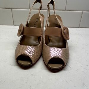 Anyi Lu Tulipe Blush Opal Pitone/Blush Calf. Size 36 /6